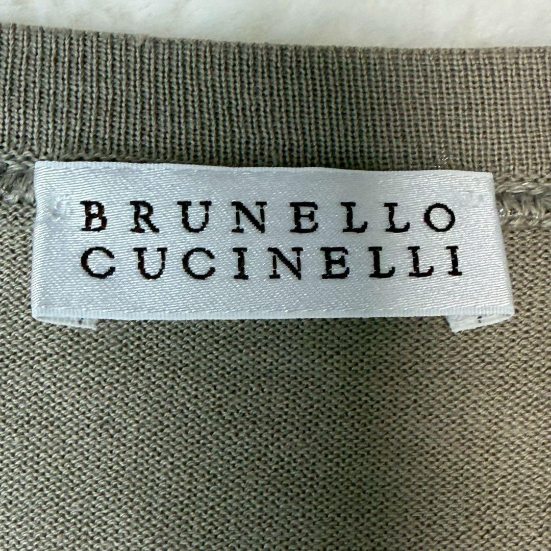 希少✨ブルネロクチネリ コットンシルクリネン ツートンポケットワンピース L相当