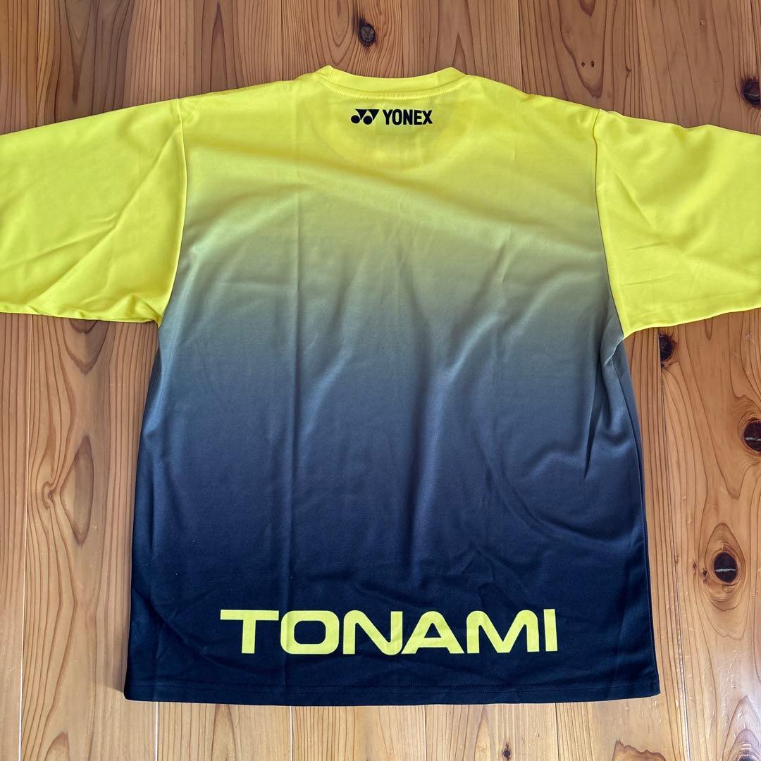 ヨネックス トナミ運輸 ウォームアップ ロンT Ｍサイズ ブラック×イエロー