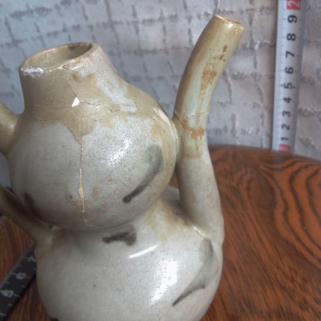 専用です。骨董６ 中国美術？手作り陶器壺、二重ボディ