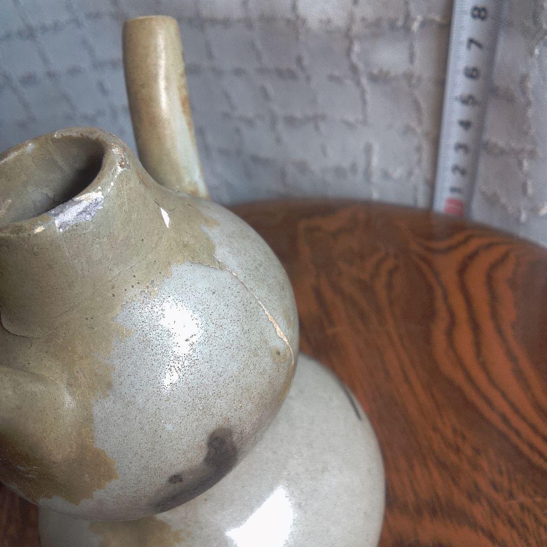 専用です。骨董６ 中国美術？手作り陶器壺、二重ボディ