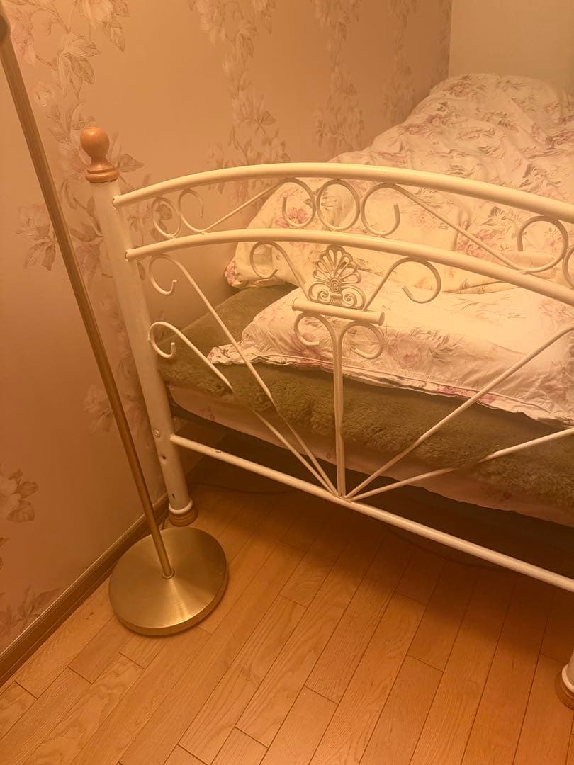 シングル　アイアンベッド　マットレス付　フレンチアンティーク　ローラアシュレイ