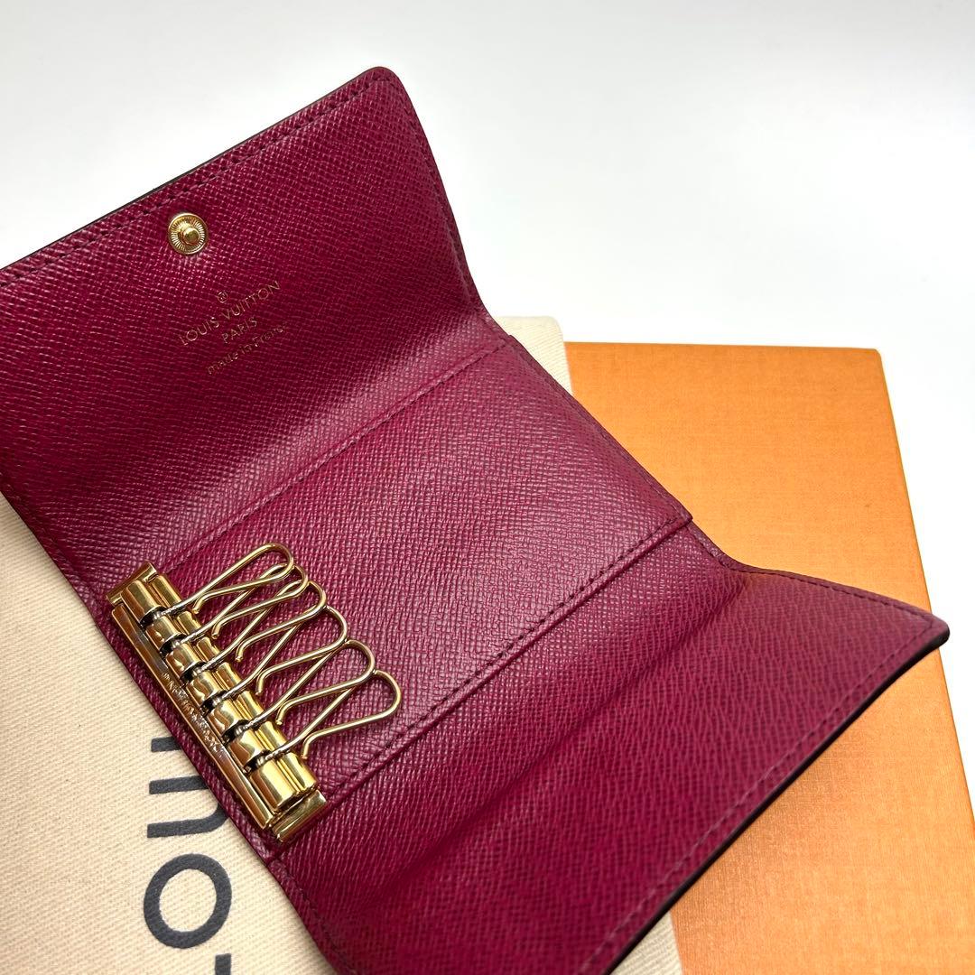鑑定済 ルイヴィトン モノグラム レッド キーケース 6連
