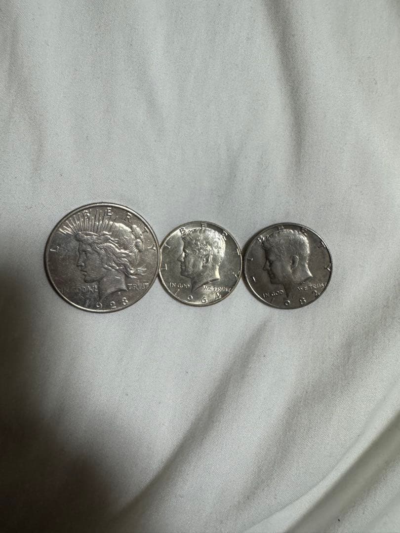 【未使用】1923年、1964年製、1982年製平和の銀貨 アメリカ合衆国