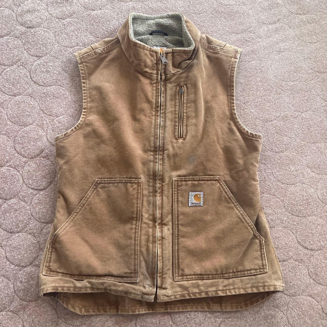 Carhartt ブラウン フリース裏地 ベスト sサイズ