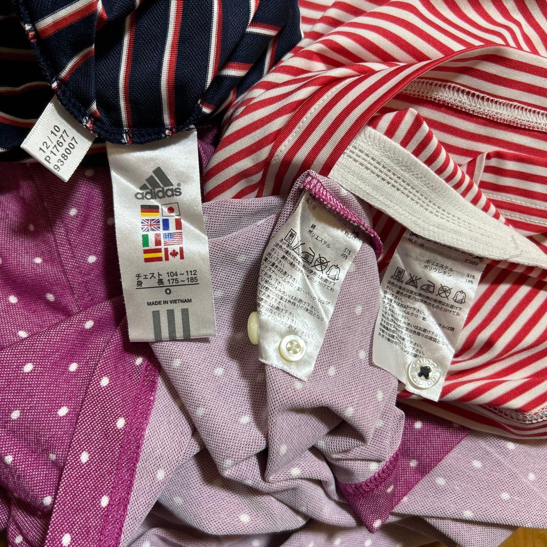 アディダス　メンズ　ゴルフ　半袖　シャツ　襟付き　３枚セット　柄物　XL LL