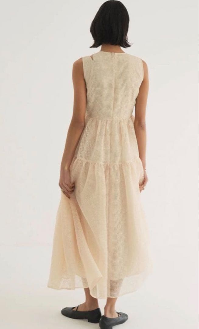 ワンピース CLANE SHEER PLAID FLARE ONEPIECE