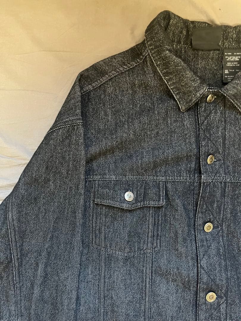 ROCAWEAR デニムジャケット 刺繍ロゴ ロカウェア 黒系 XXL b系