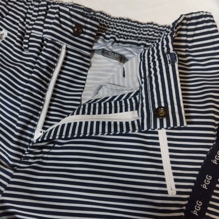 ⭐美品⭐パーリーゲイツ⭐PGG⭐ストライプパンツ⭐白&濃紺⭐M⭐