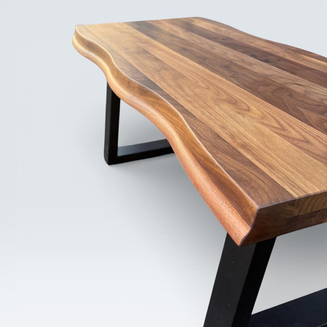 【大川家具】天然木ウォールナット無垢 センターテーブル 琥珀 ローテーブル