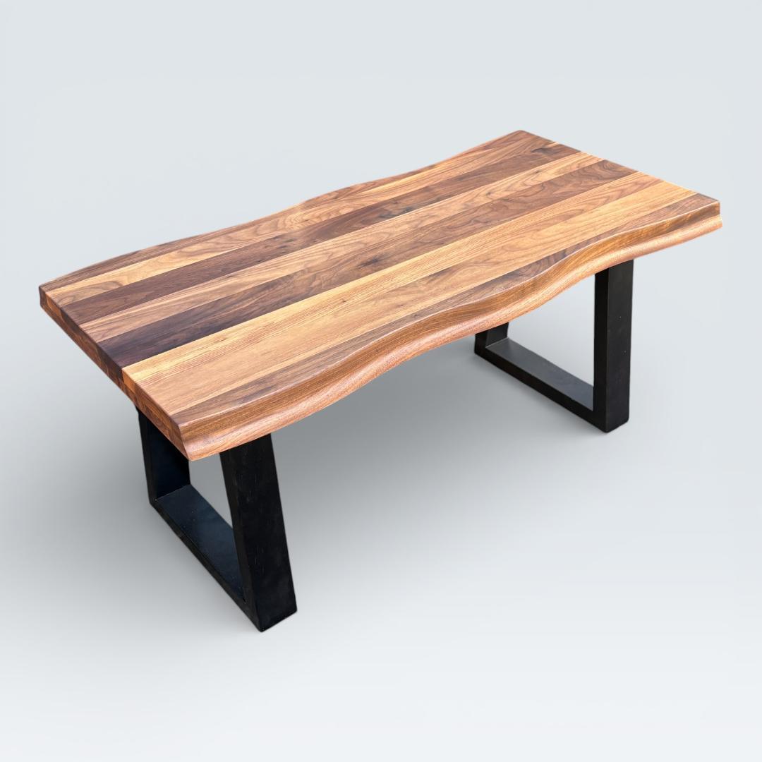 【大川家具】天然木ウォールナット無垢 センターテーブル 琥珀 ローテーブル