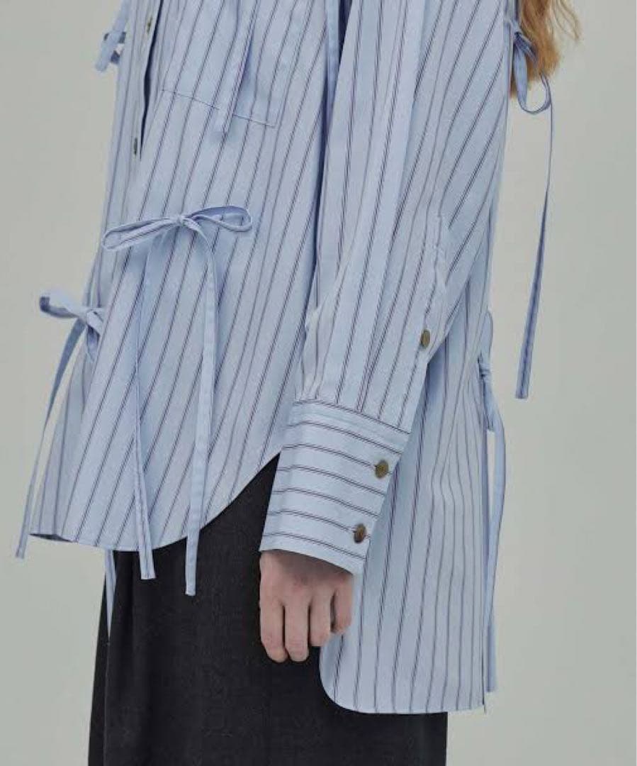 ENFOLD RIBBON SHIRT リボンシャツ　リボンシャツ　ブルー