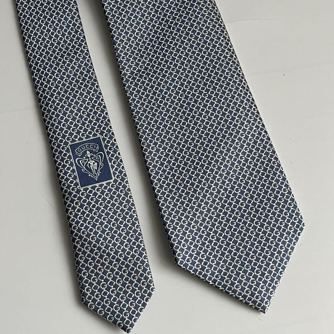 ✨未使用級✨　GUCCI グッチ　ネクタイ　水色　シルバー