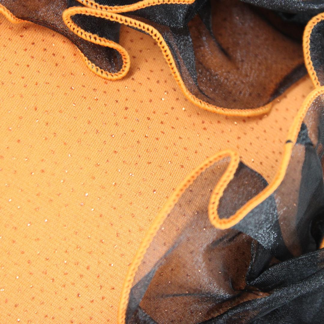 【美品 社交ダンス衣装】ワンピース ドレス 黒 かわいい バイカラー 可愛い