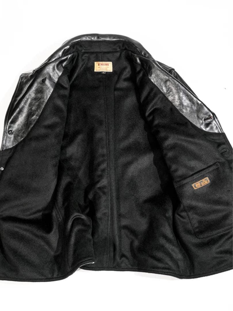 茶芯ホースハイド ディスパッチャー レザージャケット1.5mm厚ウール裏地 L