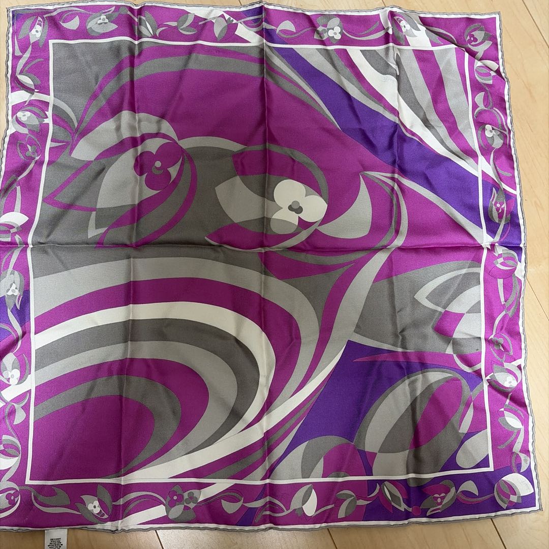 EMILIO PUCCI シルクスカーフ 紫 グレー