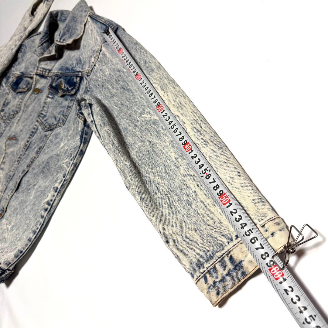 80s Lサイズ ビンテージ　ジージャン　UK製　ケミカルウォッシュ　メンズ