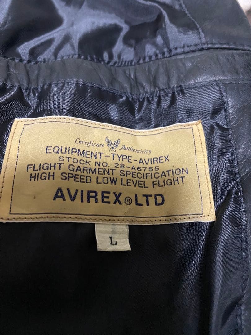 AVIREXレザージャケット サイズＬ 黒