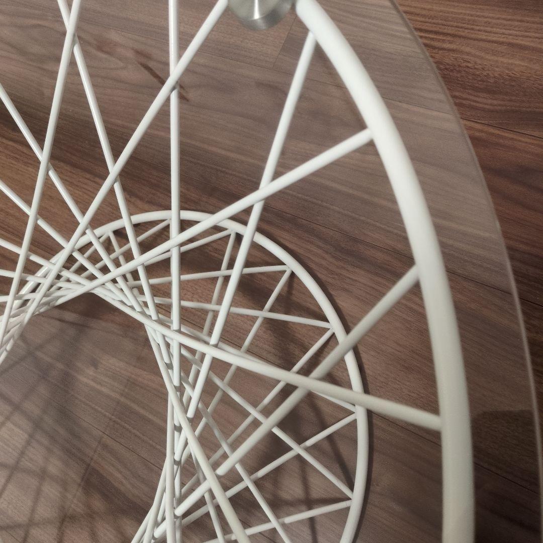 フランフラン　マーリア コーヒーテーブル　クリア×ホワイト　ローテーブル