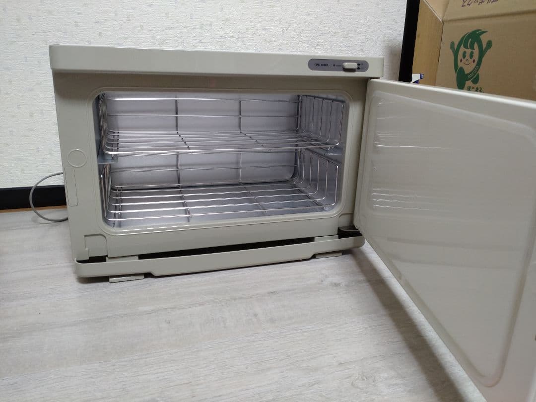 タオルウォーマー ホワイト 2段ラック付き（左開き）