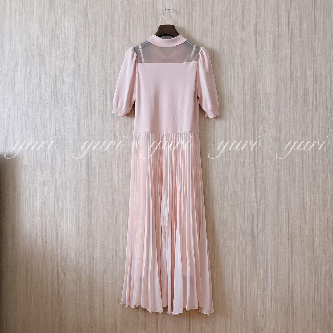 【186】アナイ　衿付きプリーツドッキング ワンピース　B