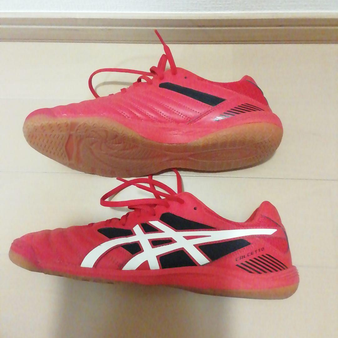 ★ASICS カルチェットフットサルイン室内レッド左27.5右26.5サイズ別★