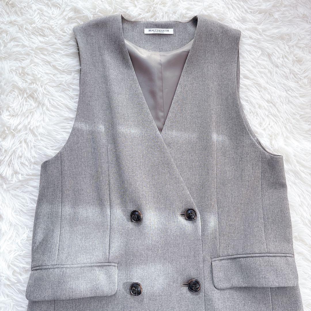 美品　ビューティアンドユース　ツイルジャンパースカート＆ジレ　ロングジレ XS