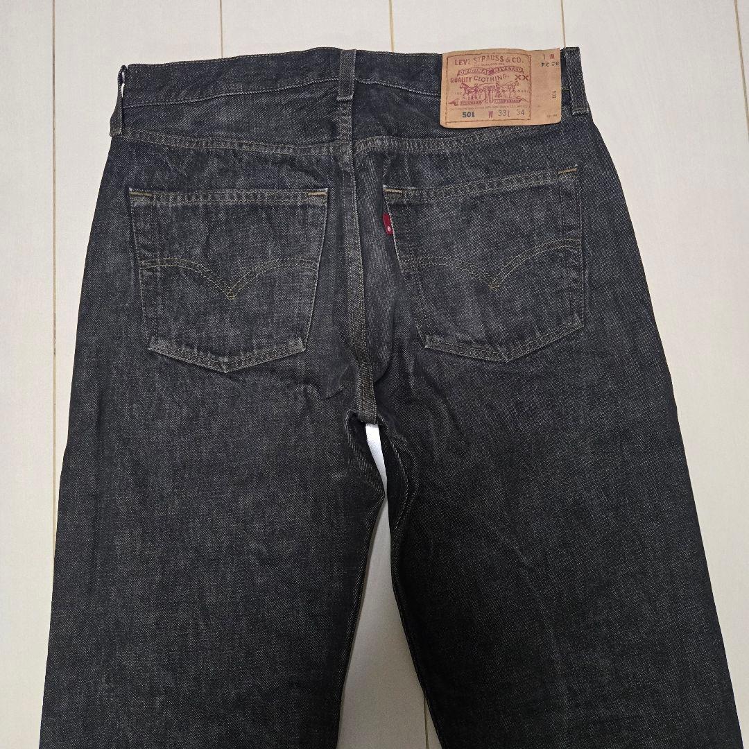 90s USA 先染め リーバイス 501 ブラック デニム W33 黒