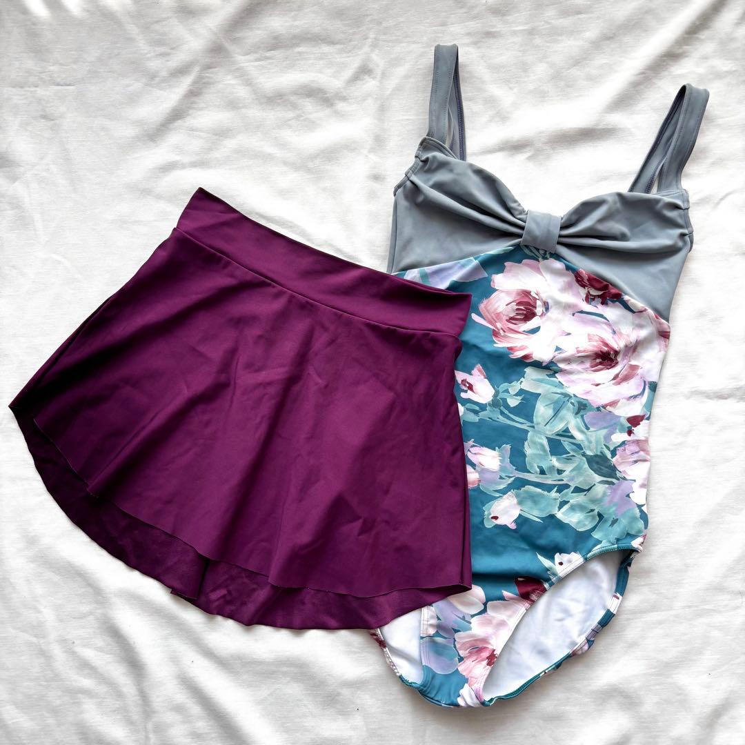 え*こ様 Stina 花柄レオタード L & eleve プルオンスカートセット