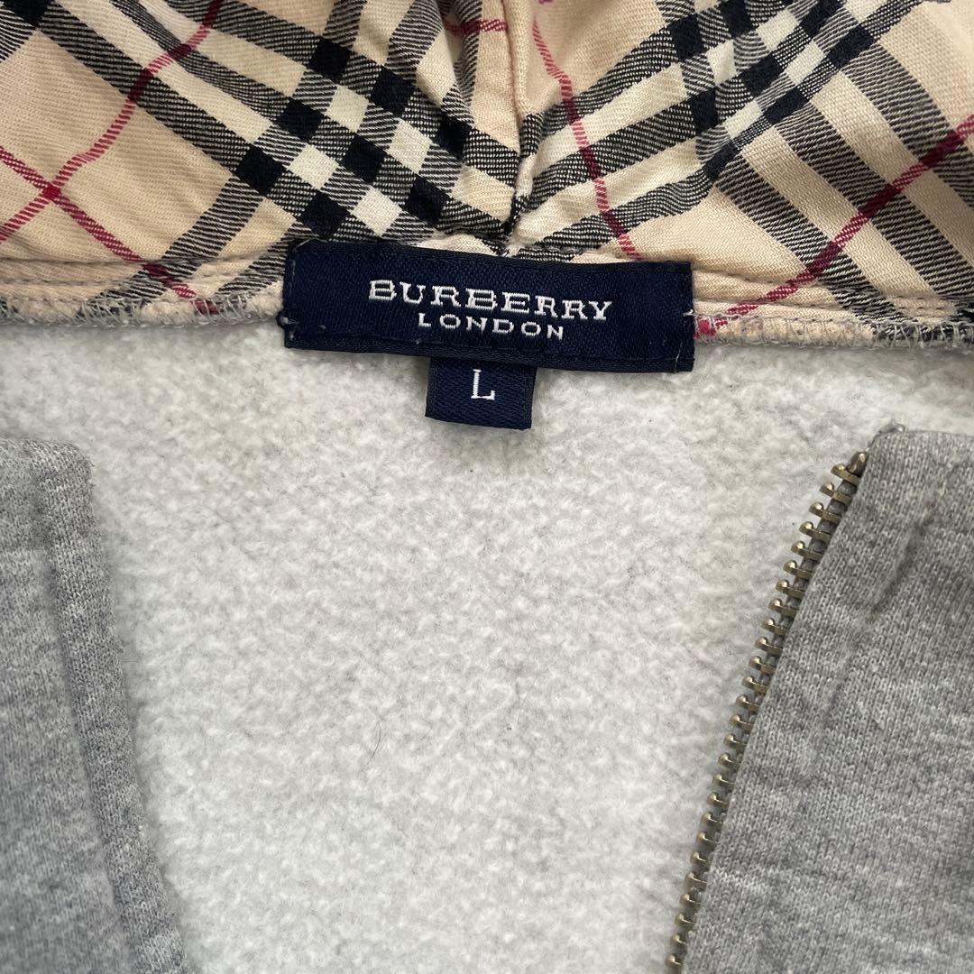 BURBERRY グレー フード付きパーカー Lサイズ