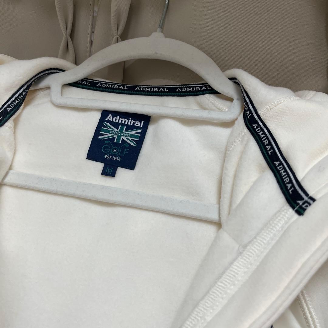 【訳アリ新品タグ付き】Admiral ゴルフ フード付きジャケット M ホワイト