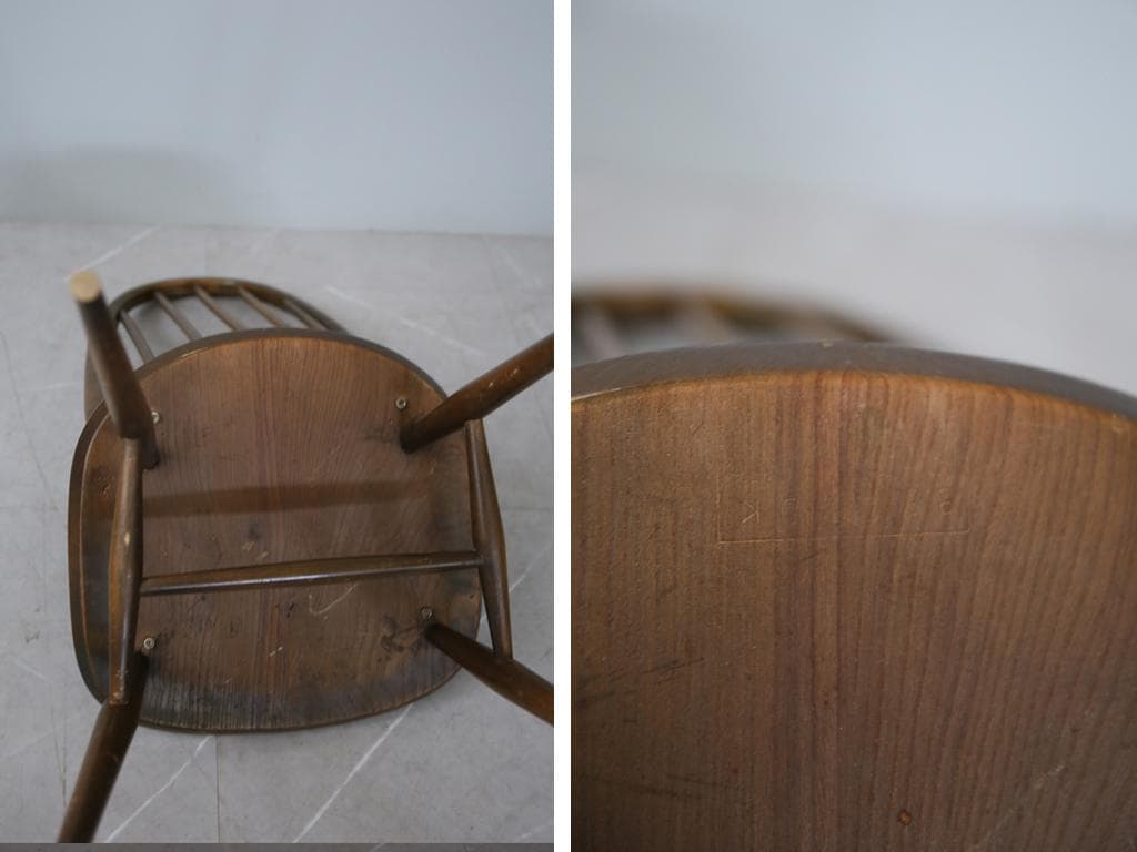 英国アンティークアーコールクエーカーチェア/ダイニングイス(91-21-3)