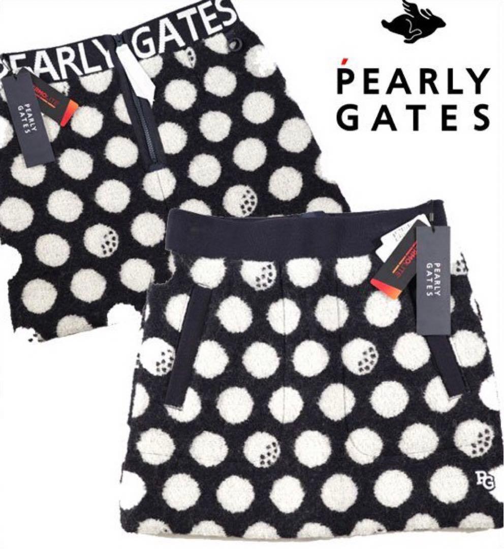 【PEARLY GATES】秋冬 ドット柄 THERMOLITE スカート0番S