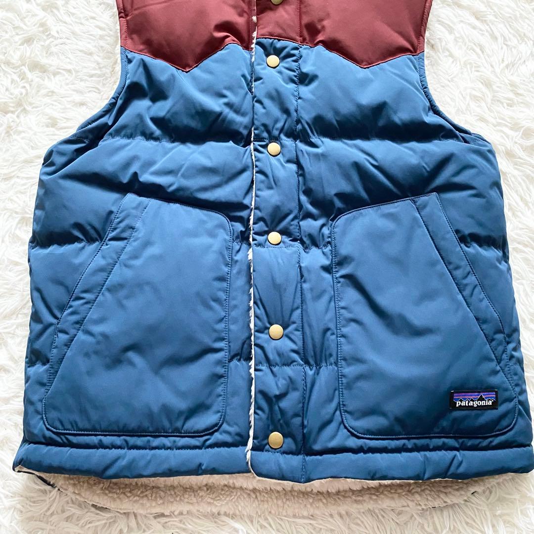 新品タグ付★パタゴニア　リバーシブル　ダウンベスト　ビビー　ボア　男女兼用　S
