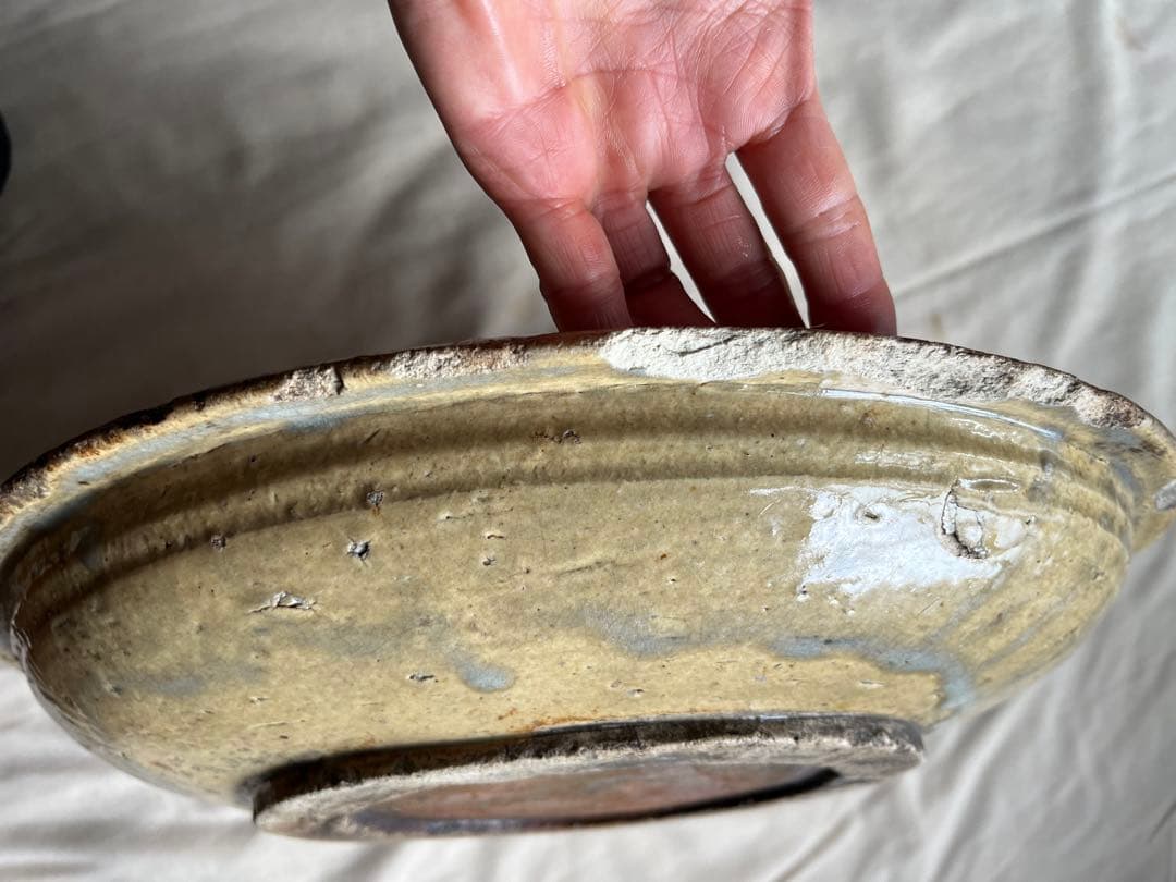 黄瀬戸　古物　大皿約39cm