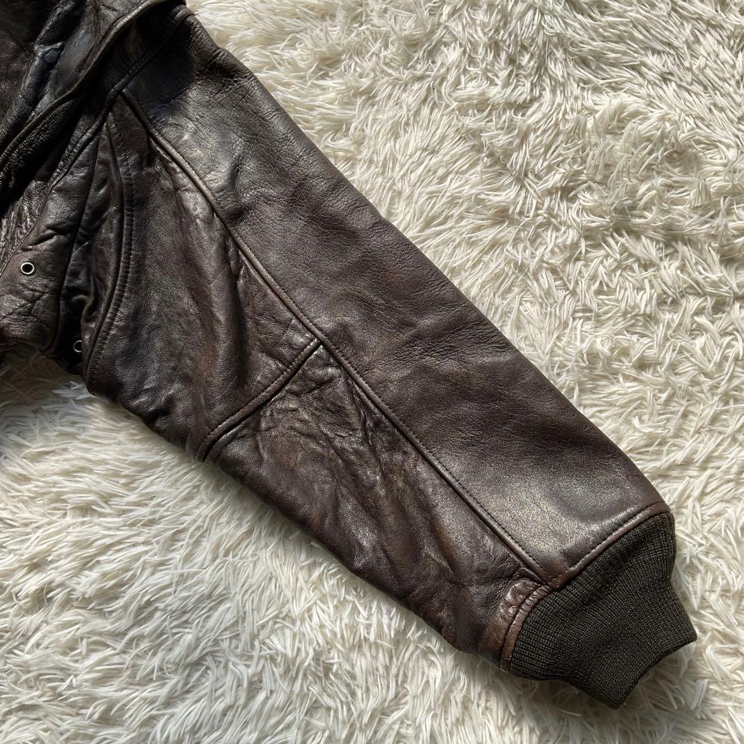 人気✨AVIREX レザージャケット　M 本革　G-1 ブラウン　ボア　2way
