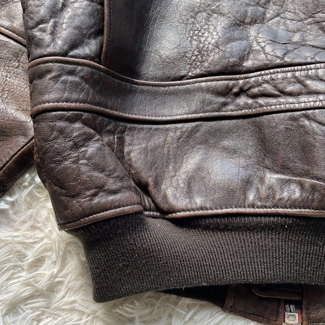 人気✨AVIREX レザージャケット　M 本革　G-1 ブラウン　ボア　2way