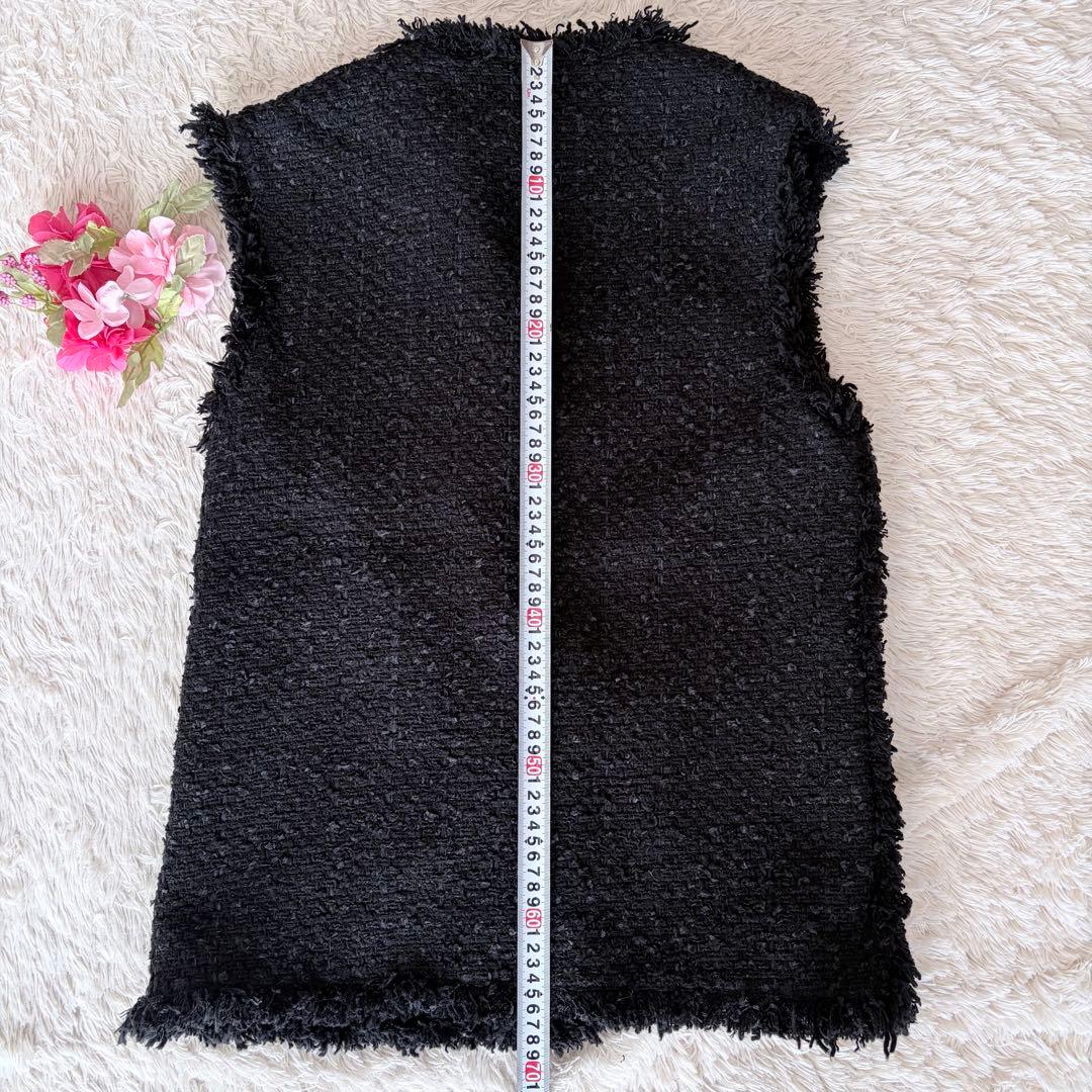 【新品タグ付き】定価33,000円em. ベスト　ジレ日本製ツイード黒Fサイズ