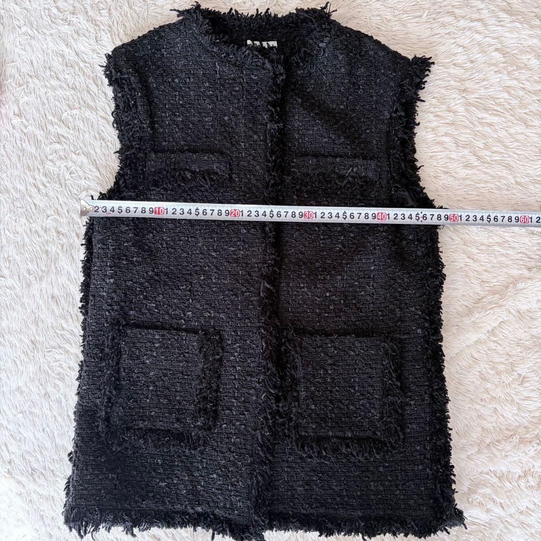 【新品タグ付き】定価33,000円em. ベスト　ジレ日本製ツイード黒Fサイズ