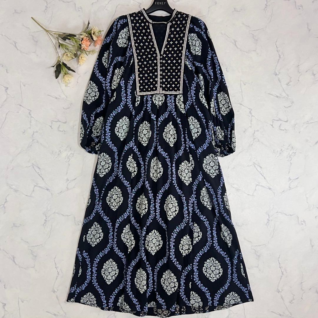 ワンピース ne Quittez pas Crimp Cotton Flower Print