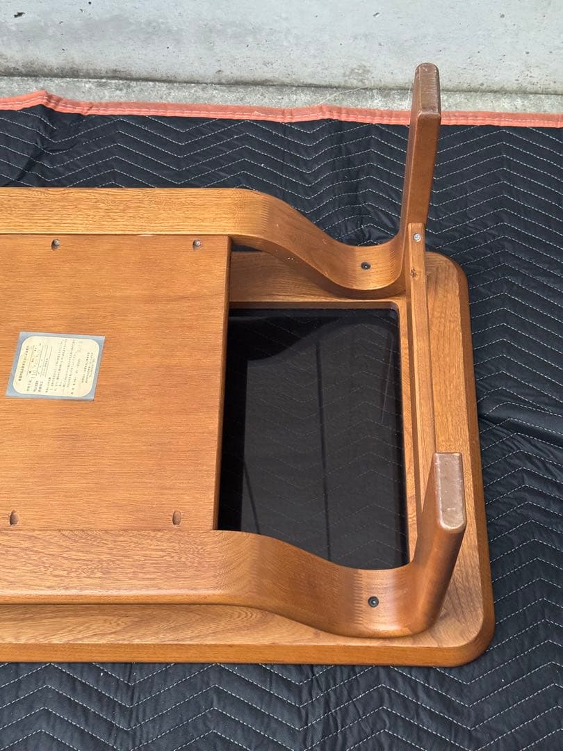 アサヒ木工　朝日木工　曲木　ガラス　センターテーブル　コーヒーテーブル