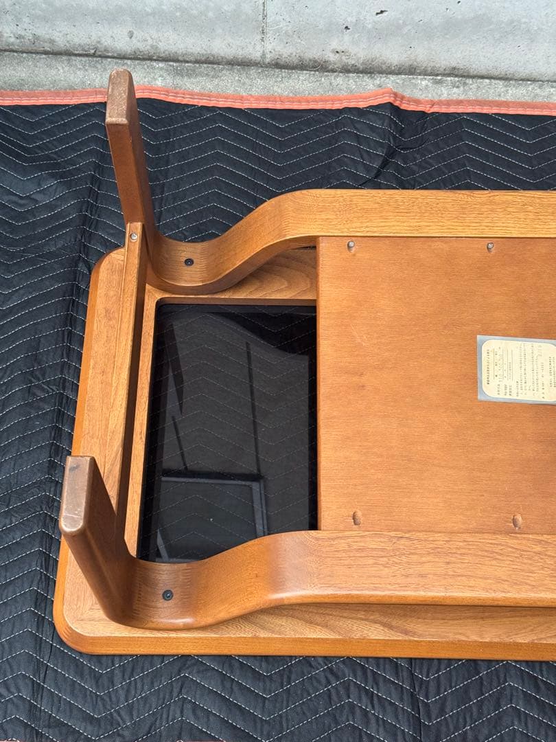 アサヒ木工　朝日木工　曲木　ガラス　センターテーブル　コーヒーテーブル