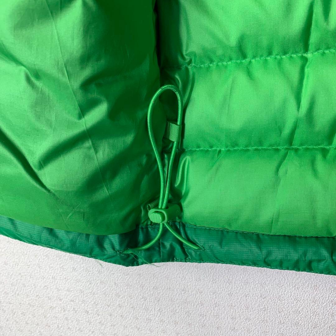 12年製 パタゴニア ダウンセーターベスト グリーン XS 刺繍ロゴタグ