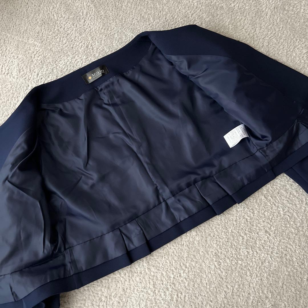 美品✨授乳服　マタニティ　Milk tea ネイビー ワンピーススーツM