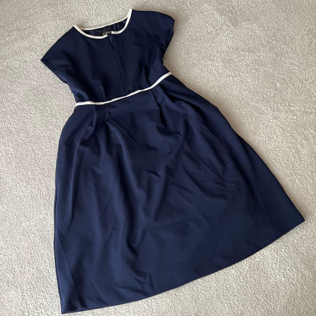 美品✨授乳服　マタニティ　Milk tea ネイビー ワンピーススーツM