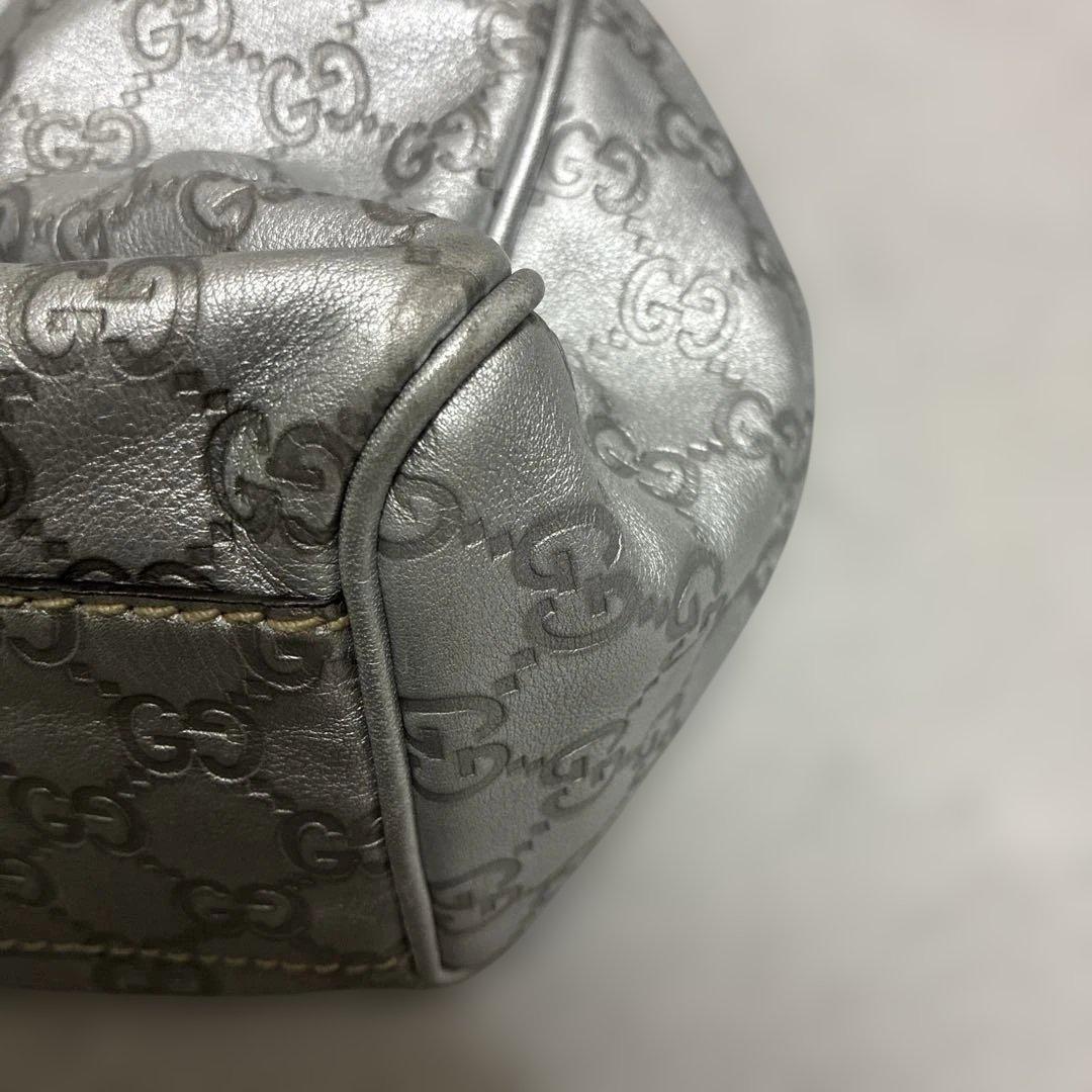 GUCCI / グッチシマ GG柄 スーキー トートバッグ レザー シルバー