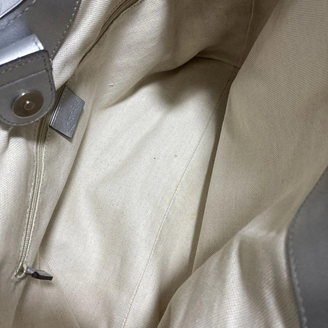 GUCCI / グッチシマ GG柄 スーキー トートバッグ レザー シルバー