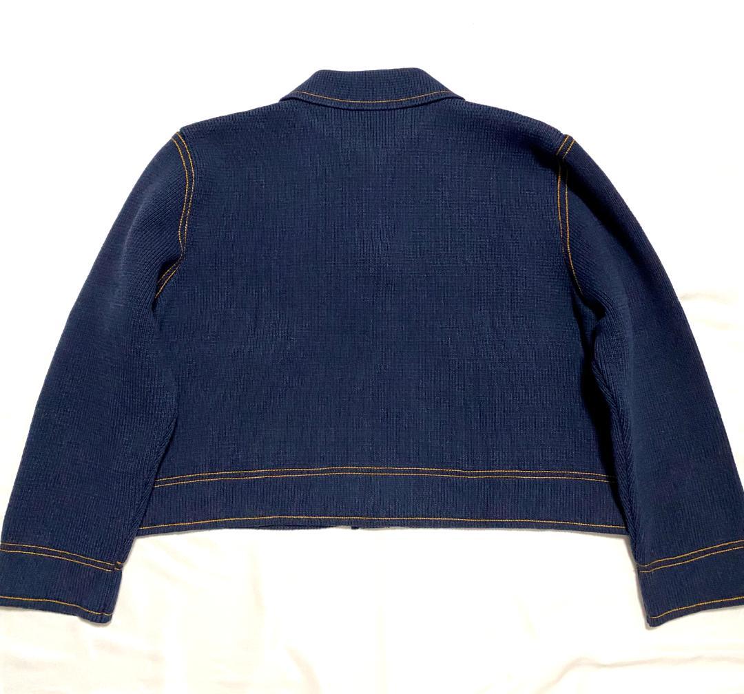 完売 ZARA コントラストボタン付きニットジャケット カーディガン L