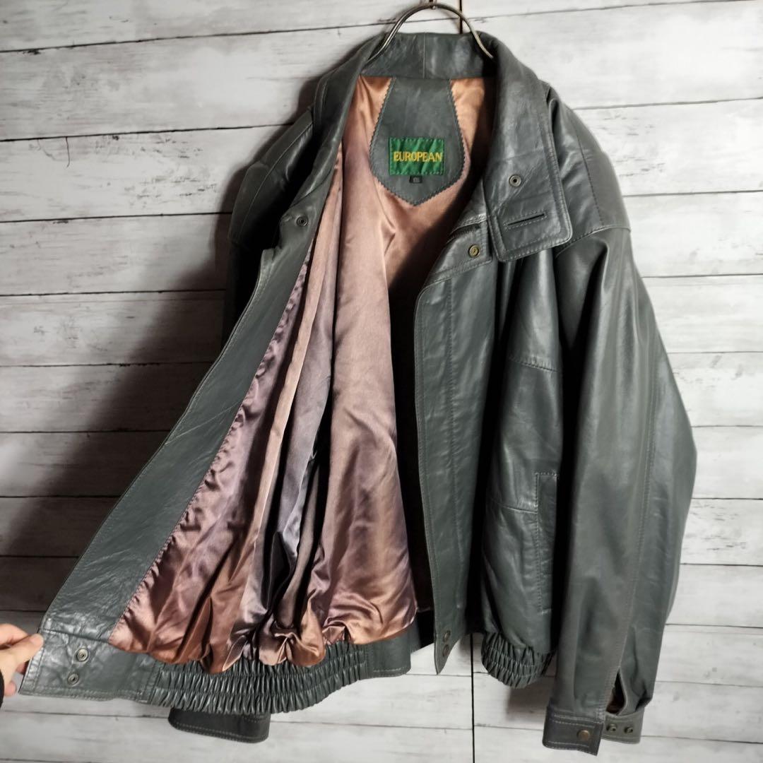 ヴィンテージ古着 レザージャケット ブルゾン スウィングトップ 本革