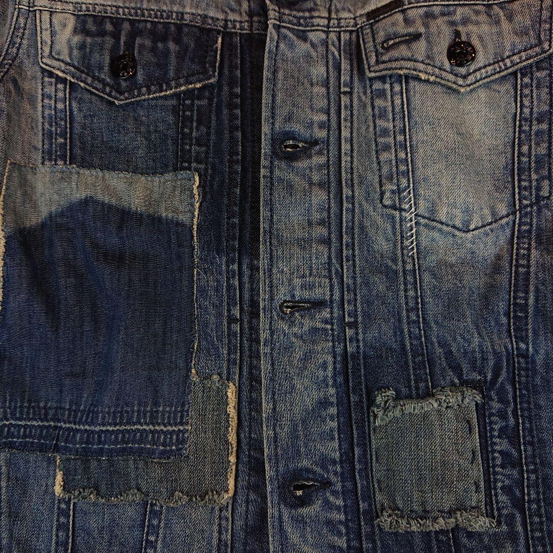 ★美品★ DIESEL ディーゼル メンズ デニムジャケット パッチワーク加工
