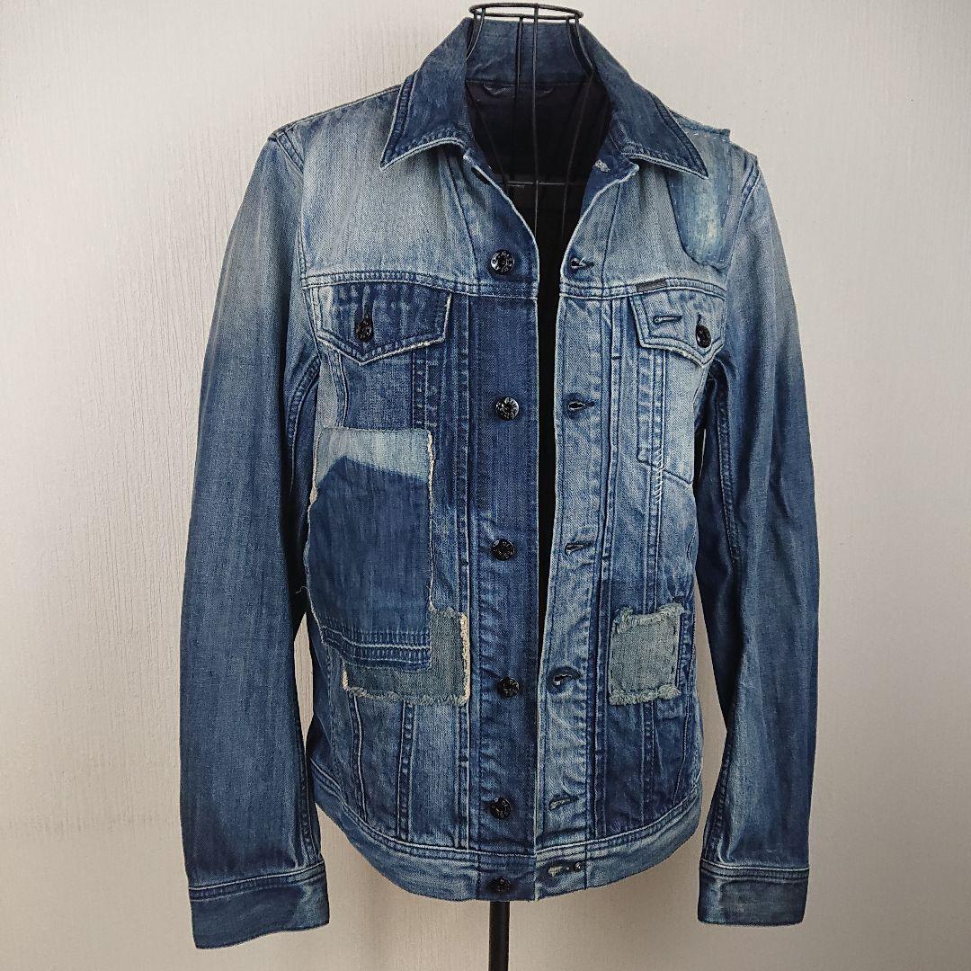★美品★ DIESEL ディーゼル メンズ デニムジャケット パッチワーク加工